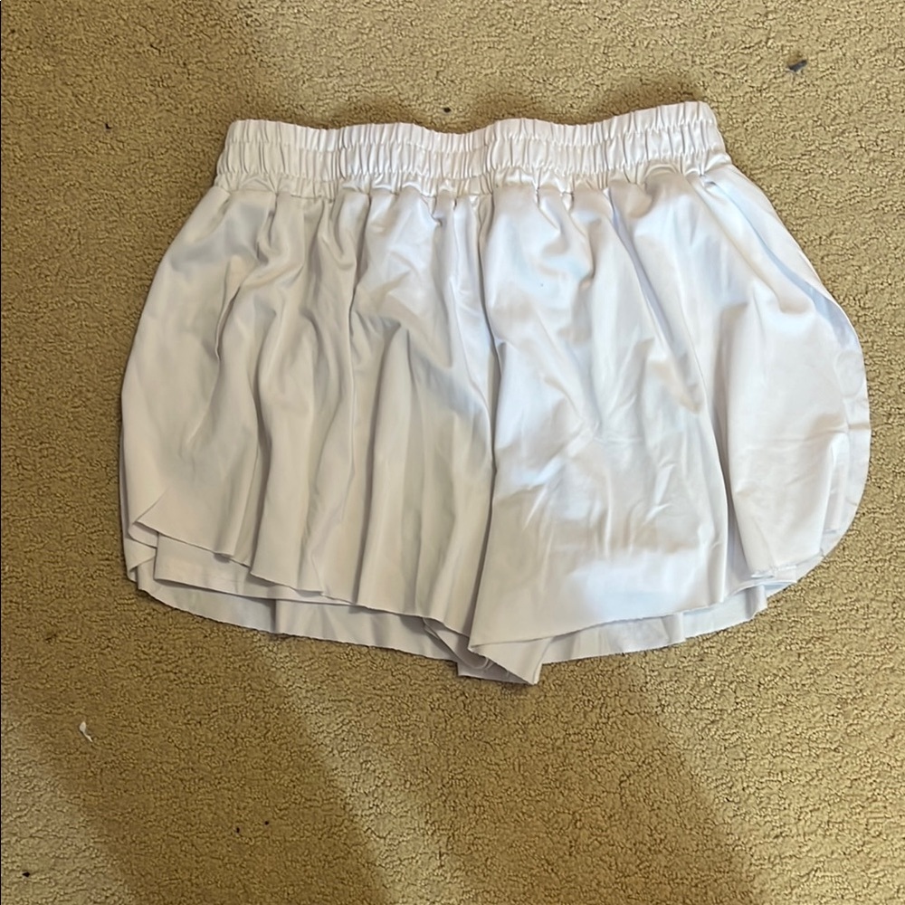 Amazon White Athletic Shorts Elastic Waist Lightweight